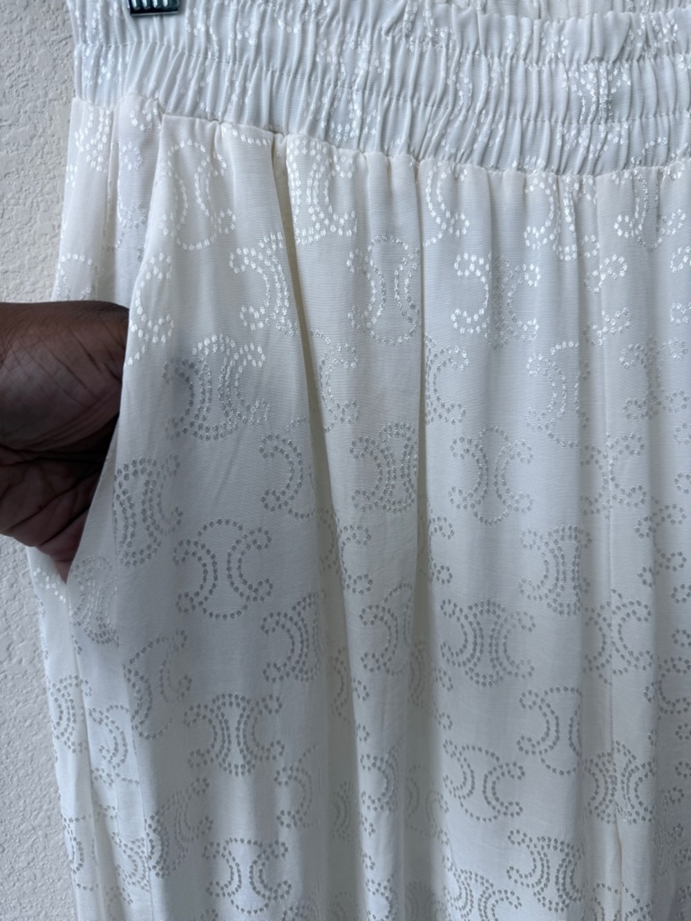 Celine Paris Triomphe Monogram Jacquard Wide Leg Pants Bridal Bride resort wear - Picture 3 of 8